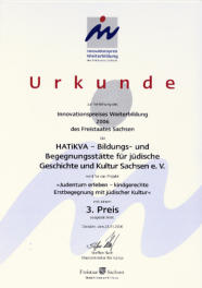 Urkunde Innovationspreis Weiterbildung 2006